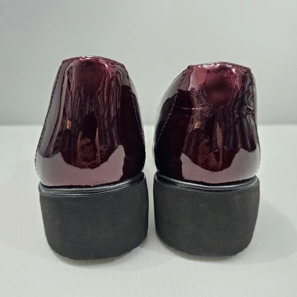 Munro Geena Penny Loafer Womens 9.5 Burgundy Red Shiny Patent Leather Slip On - Picture 9 of 13